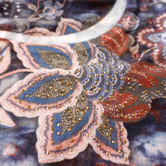 One World Short Sleeve Hi-Low Pull Over Blouse - Picture 7 of 7